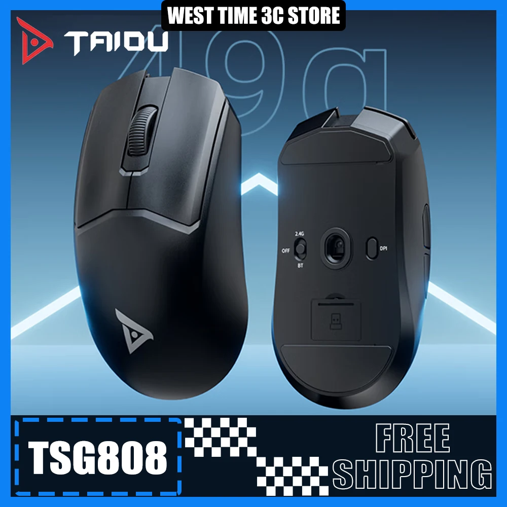 

Беспроводная мышь Taidu TSG808, тройной режим, датчик PAW3395, легкая, с низкой задержкой, для электронных видов спорта, игровая мышь для ПК, детские подарки