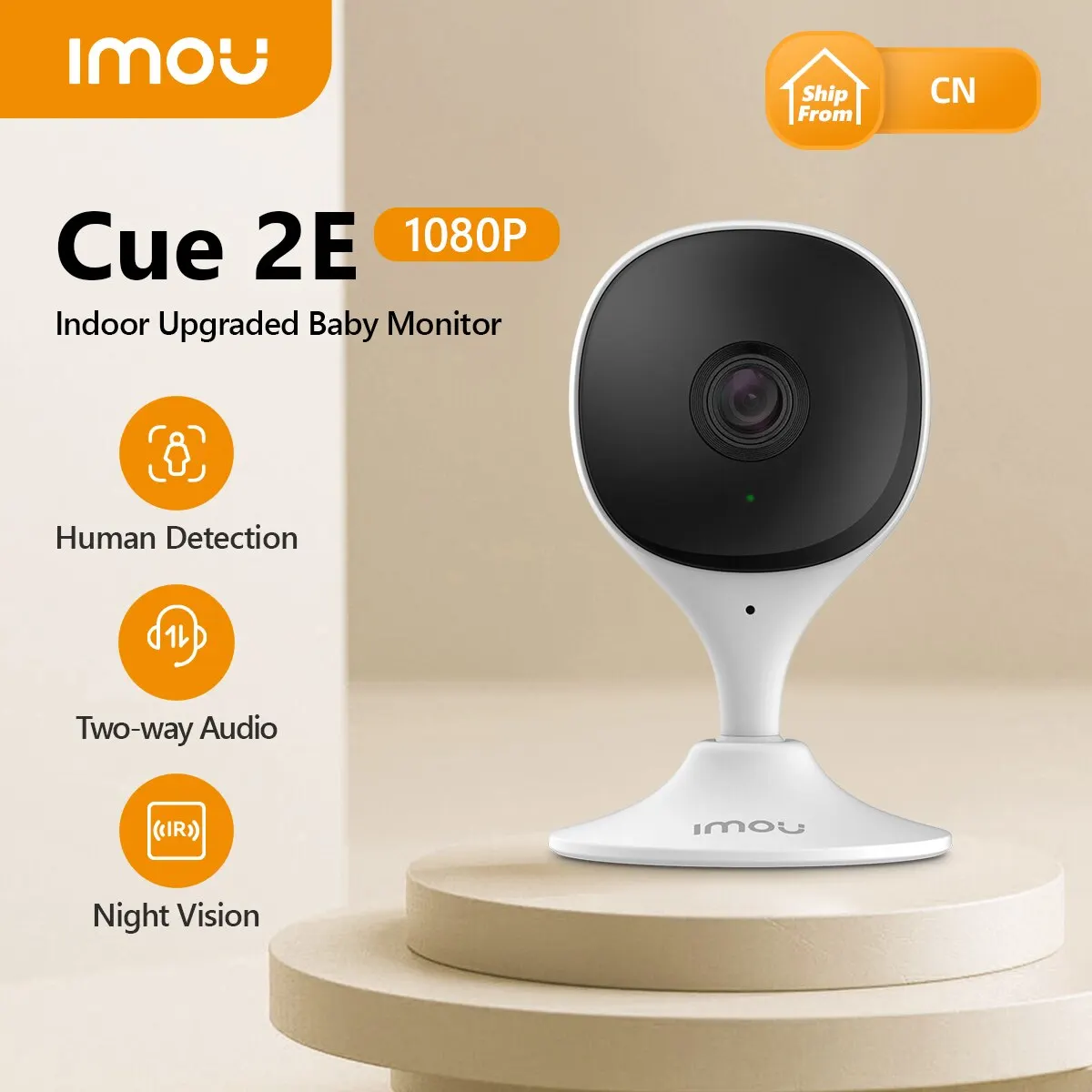  IMOU Indoor Cue 2E 2MP Wifi Security Camera Baby Monitor Night Vision Human Detection IP Camera Video Surveillance 