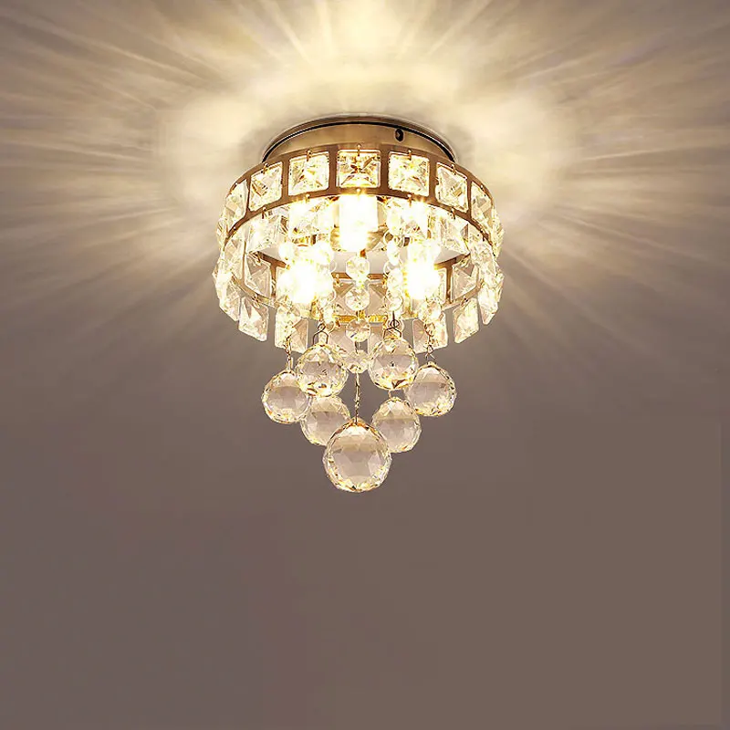 

Modern Crystal Ceiling Light Stainless Steel Ceiling Lighting Creative Living Room Hallway Aisle Stairs Decoration Lamp