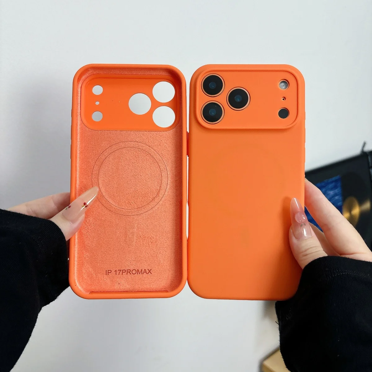 Premium Official Orange Silicone MagSafe-Compatible Phone Case with Magnetic Wireless Charging Capability