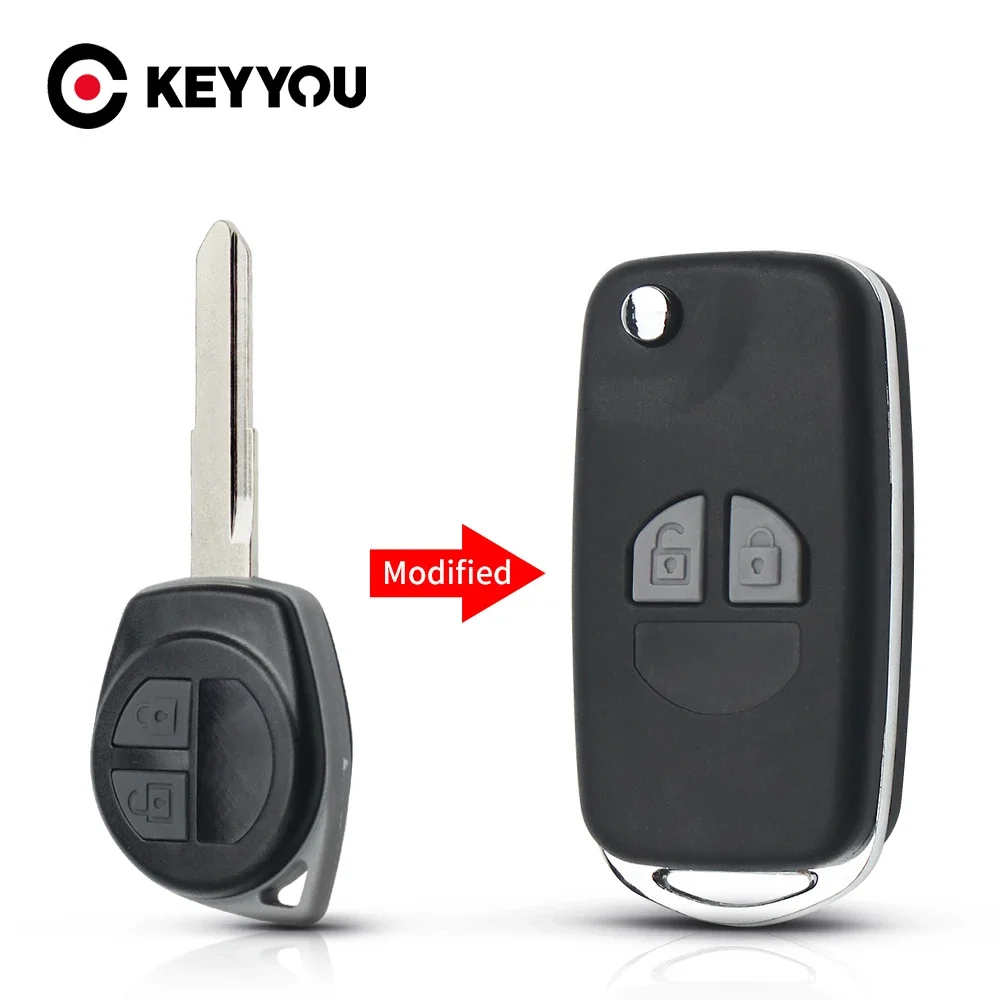 

KEYYOU Modified Flip Key Case Shell For Suzuki Swift SX4 Alto JIMNY Vitara Ignis Grand Splash Liana Aerio Grage Agila 2 Buttons