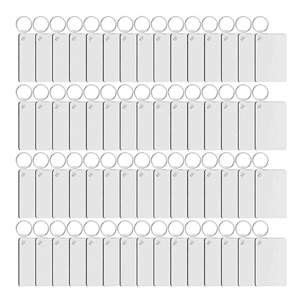 

180Pieces Sublimation Keychain Blanks Rectangle Heat Transfer Blanks with Key Rings MDF Blank for Sublimation DIY