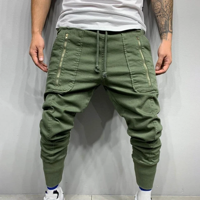 Cargo Pants Men's Trend Zipper Multi-Pocket Slim Slim Sports Casual Pants -  China Sport Pants and Fitness Pants price