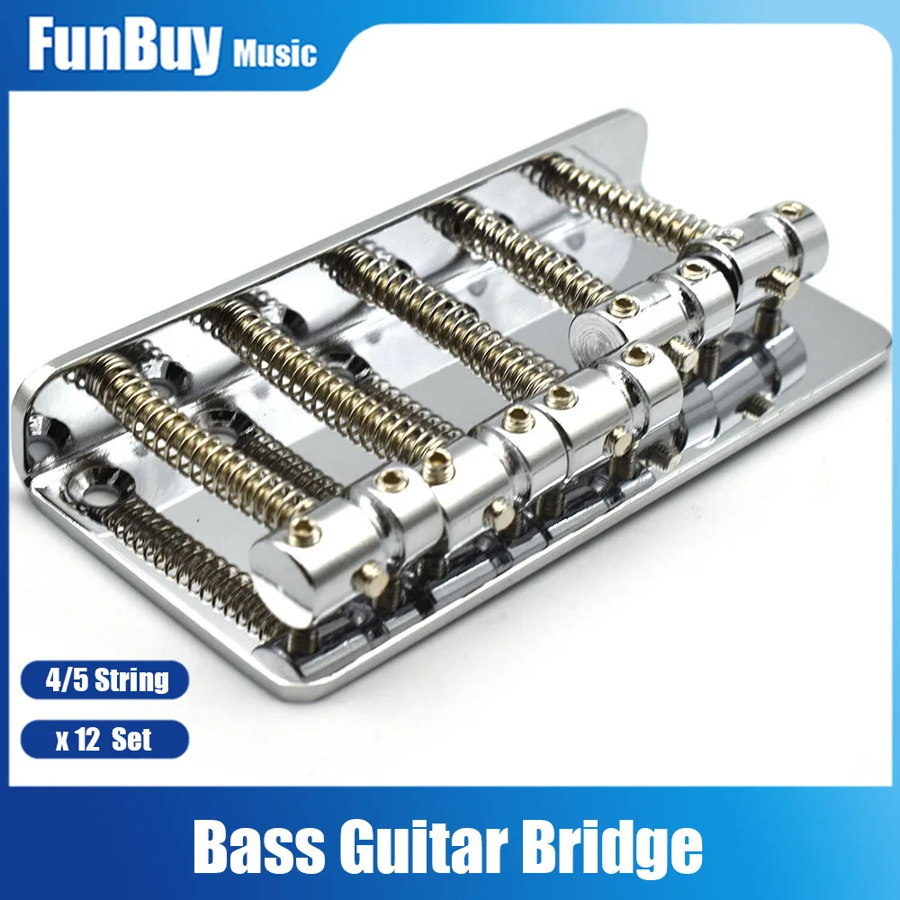 12 Set 4/5 Strings Bass Guitar Bridge Vintage Style Metal Bass Electric
