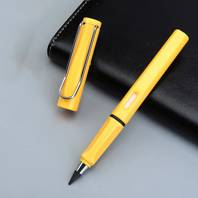 New Technology Unlimited Writing Eternal Pencil No Ink Pen Magic Pencils for Writing Art Sketch Painting Tool Kids Novelty Gifts Yellow
