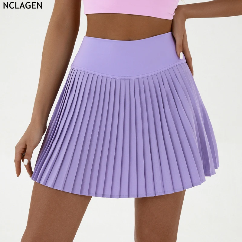 Running Skirts Running Shorts Sports Skirts Tennis Pocket Shorts Skirt Golf Wear Women Training Pleated Yoga Breathable Beach High Waist Gym Running Dry Fit Fitness