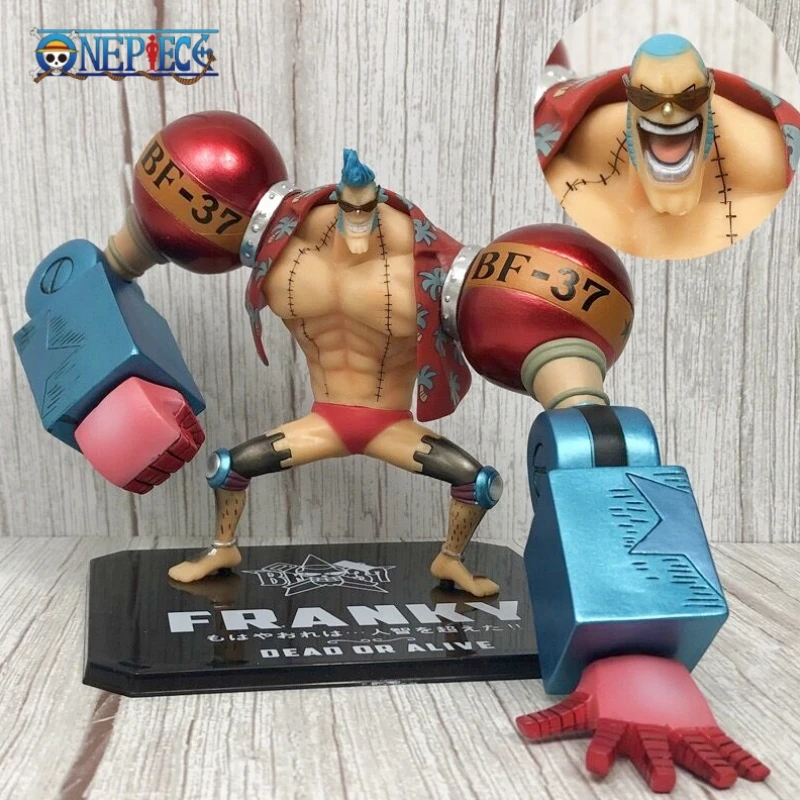 thumbnail image 1 of Nueva figura de anime de One Piece Franky con múltiples expresiones cambiantes, modelo de figuras de acción de PVC, venta limitada, juguetes coleccionables, regalos, 1 of 5