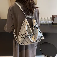 Korean Version of Polka Dot Bow Backpack Women's 2024 New Fashion Trend Multi-purpose Backpack 2
