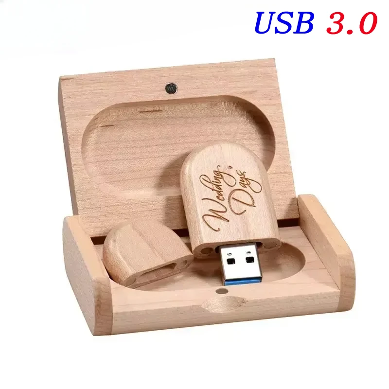 결혼 선물 USB 3.0 스틱 64GB 사용자 정의 로고 나무 상자 플래시 드라이브 32GB Pendrive 무료 샘플 U 디스크 16GB 8GB 4GB 메모리 스틱