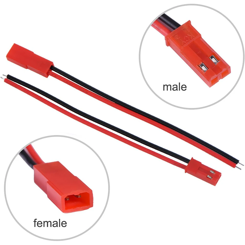 Vue d'ensemble du lot de 5 câbles JST RC pour batterie Lipo NiMh, connecteurs séparés