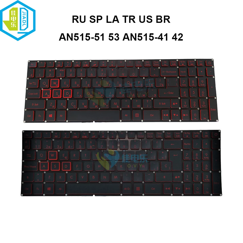 Teclado Retroiluminado para Acer Nitro Eua ru Brasil Turquia Latim Espanhol An51551 An515-52 An51531 An51541 An515-42 Lg5p-a52brl