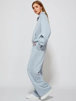 Trendy 2Pcs Lounge Set For Women Long-Sleeve Stand Collar With Zipper Top And Drawstring Pant Fit Jogging Loungewear Casual Wear - Image 4