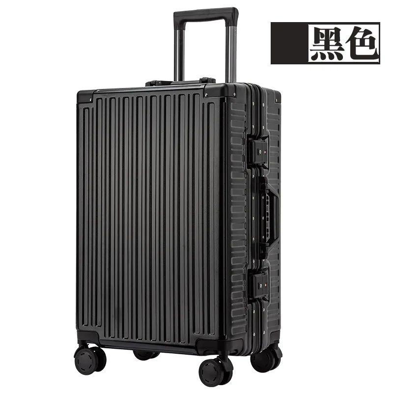 PLUENLI Luggage Trolley Case Men's Anti-Fall Boarding Password Suitcase New Dry Luggage and Suitcase Aluminum Alloy Leather