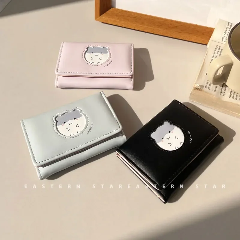 

Новый мультяшный кошелек тройного сложения Ins студенческий кошелек милый маленький небольшой изящный свежий многофункциональный кошелек простой кошелек