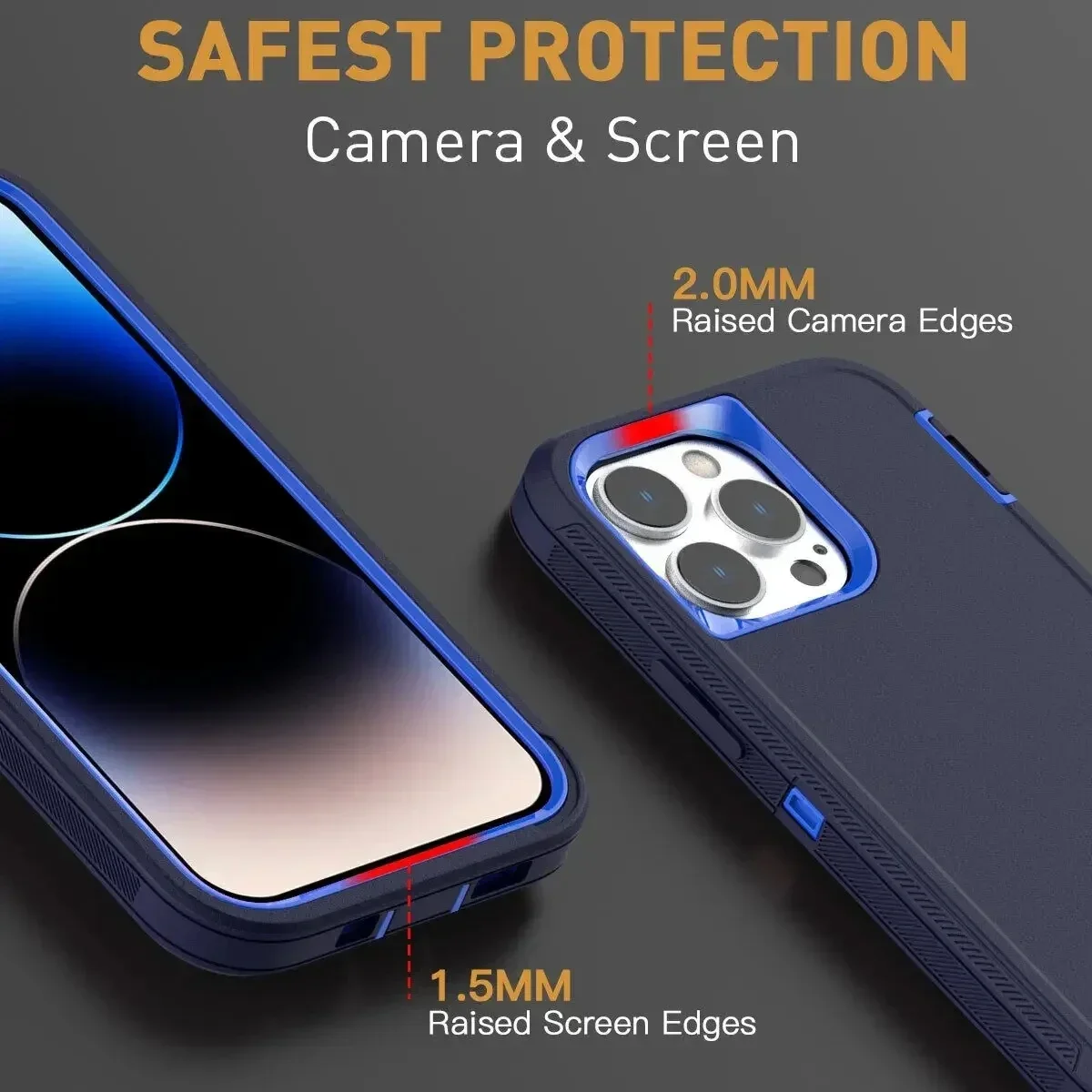 Luxury 3-in-1 Shockproof Armor Case with Soft Bumpers and Protective Hard Cover