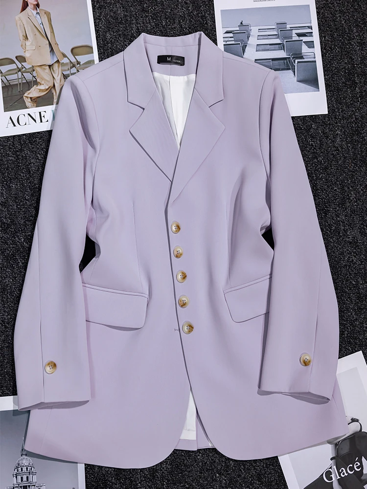 

Fashion Red Black Purple Women Blazer Coat Female Long Sleeve Single Breasted Straight Formal Jacket For Office Ladies Work Wear