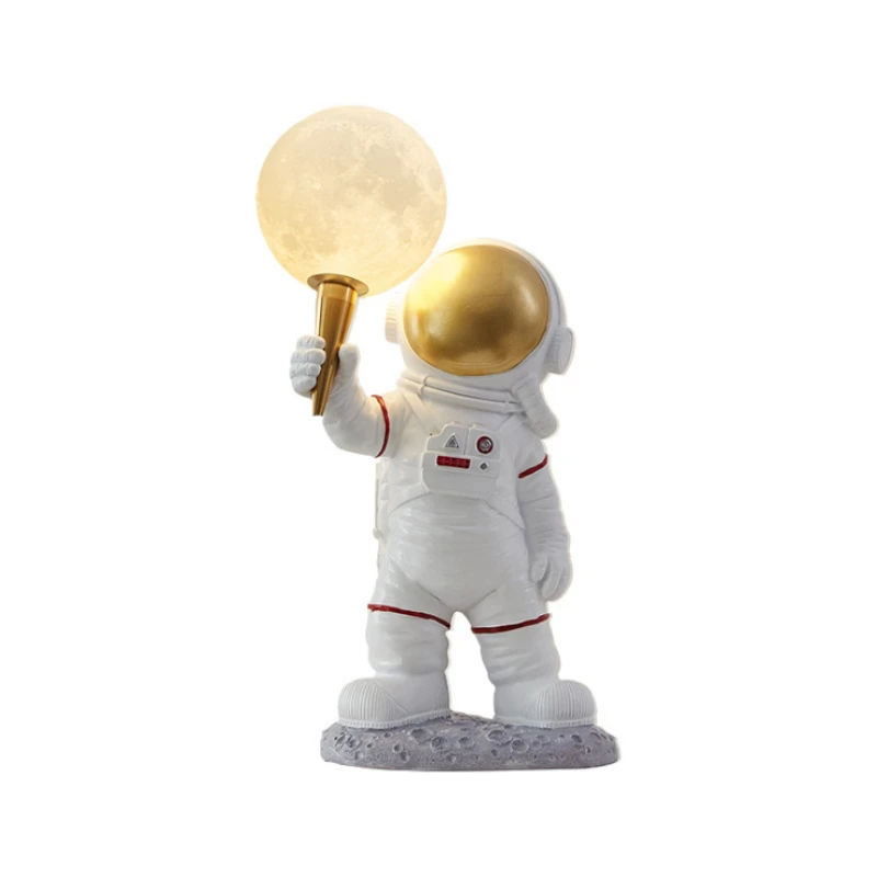 Modern Table Lamp Astronaut Wall Sconce Desk Lighting Fixture Children Room Bedroom Decor 3D Moon Spaceman Desktop Night Light 5