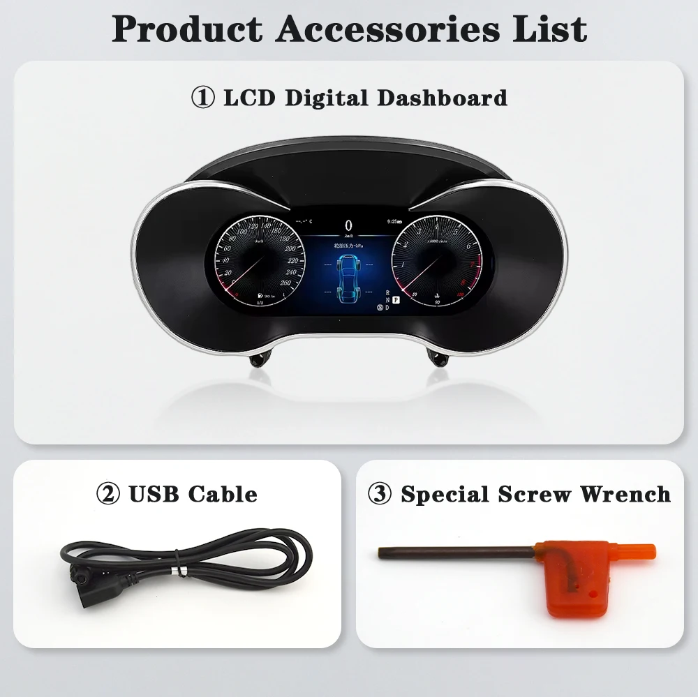 AUTOTOP 12,3" verbesserter Auto-LCD-Tachometer für Mercedes Benz C GLC-Klasse W205 X253 W446 2016-2019 NTG 5.0, HD-Digital-Armaturenbrett – Detail 10
