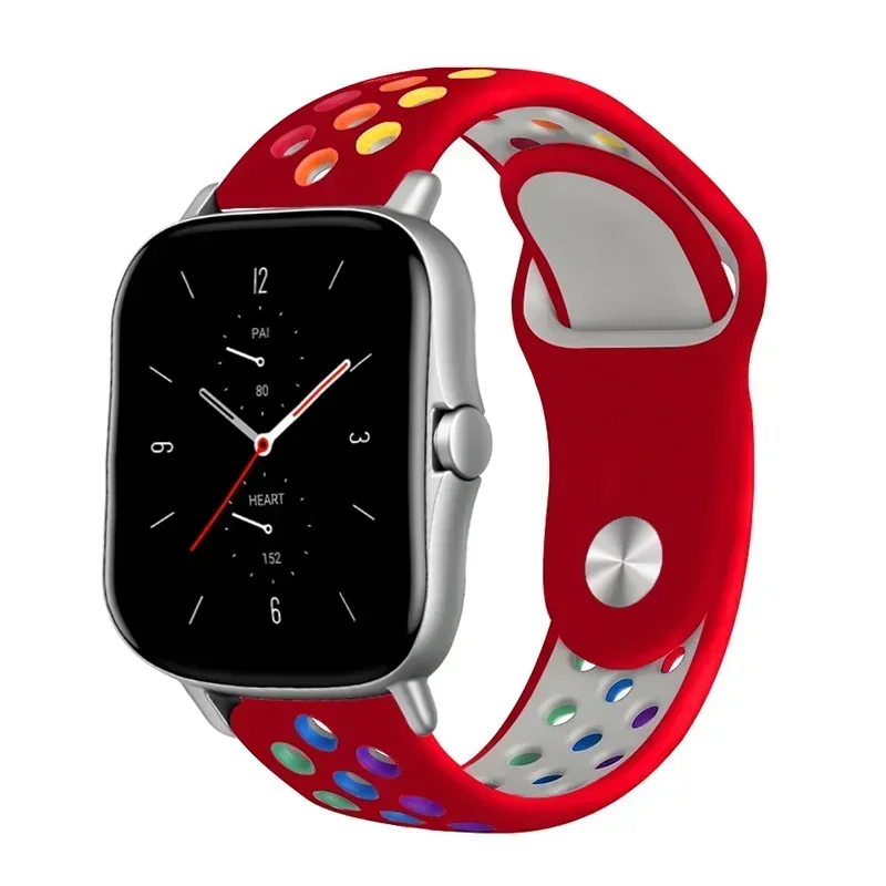 Rainbow Silicone Perforated Sport Strap – Breathable and Comfortable for Fitness and Outdoor Activities