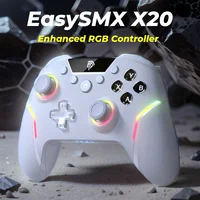 EasySMX X20 Gamepad inalámbrico controlador mejorado Compatible con PC/NS/TV/teléfono/portátil, Micro disparadores Hall Joystick efecto RGB