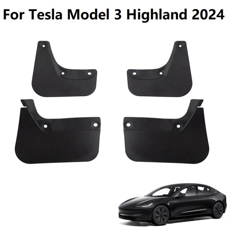 

Wheel Mud Flaps For Tesla Model 3 Highland 2024 Splash Guards Mudflaps Front Rear Fender Upgrade TPE Mudguards Protector