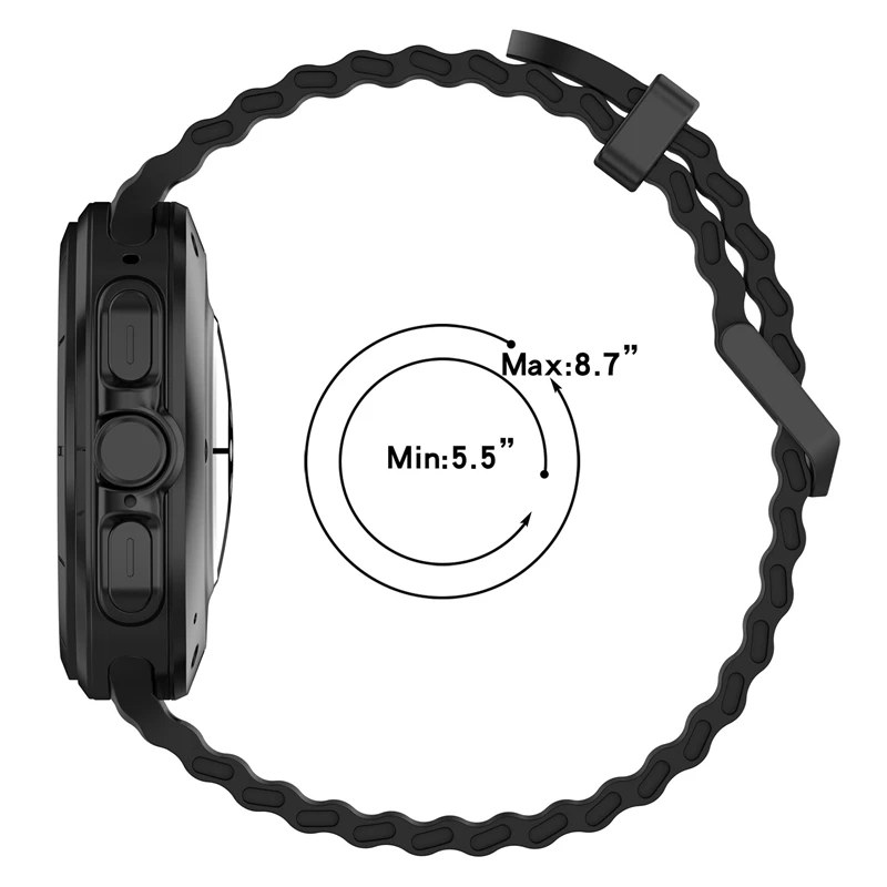 Silicone Sports Strap for 47mm Watch - Soft and Adjustable Bracelet Band for Men and Women