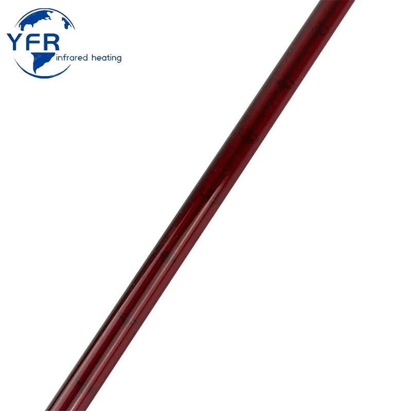 500mm 1000mm 2000W Quartz Heating Tube Vacuum Halogen Heat Tube Ruby Color with Tungsten Wire IR lamp Infrared Quartz Element