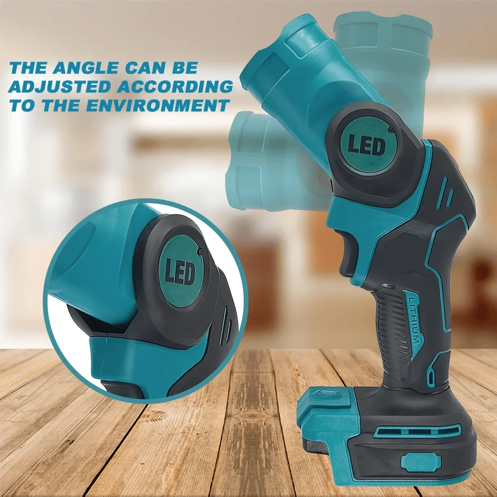 Cordless LED Light Foldable 5 Beads Spotlight Work Light Portable Lithium Battery Powered Flashlight For Makita 18V Battery led flashlight led work light