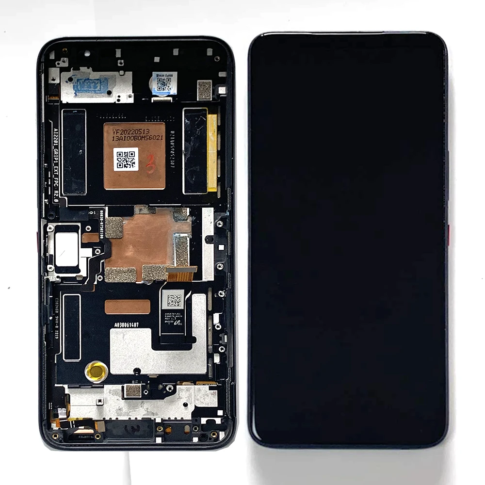 Amoled Novo Original para Asus Rog Phone 6d Ai2201c Tela Lcd Tela de Toque Digitador para Asus Rog Rog7 Lcd Frame - Image 4