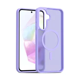 Enhanced Anti - Drop Magnetic Phone Case with Matte Translucent Finish - Galaxy A36 (PurPle)