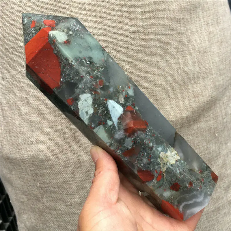 

Натуральный Африканский каменный столб крови, Хрустальный одноконечный камень, целебная энергия, украшение