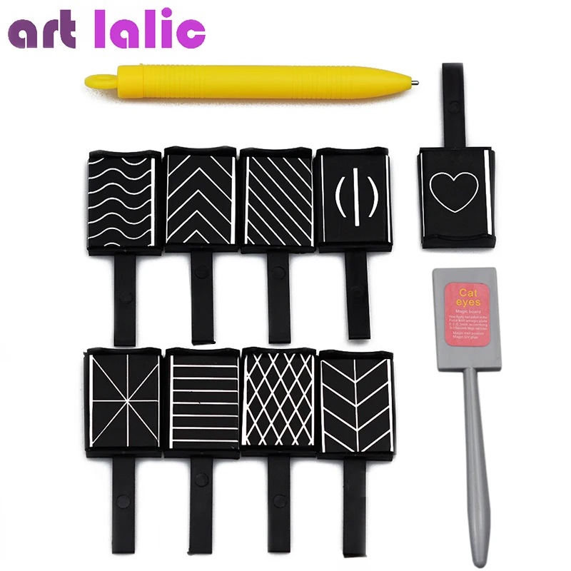 11Pcs Set Magnet Plate Wand Board Nail Art Tool for DIY Magic 3D Magnetic Polish Cats Eyes