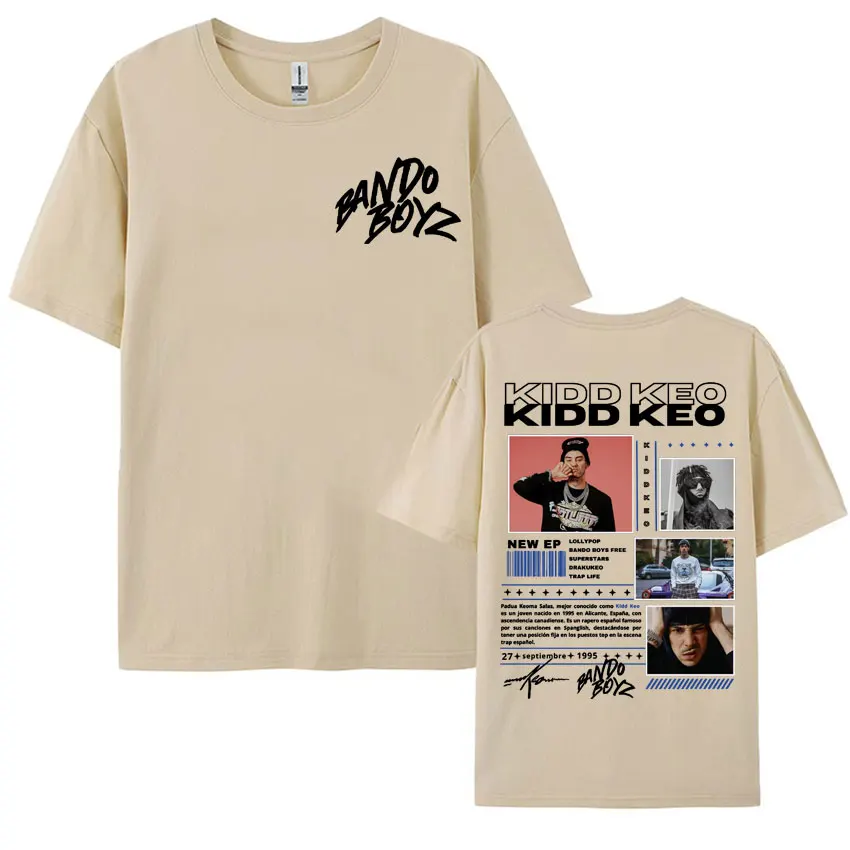 Rapper Kidd Keo Bando Boyz Tour Merch Tee Shirt Men's Women Harajuku Hip Hop Punk Street T-shirt Casual Cotton Oversized T Shirt 6