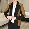 High Quality New Korean Suit Youth Casual Color Matching Coat Business Slim Fashion Handsome Single Suit Top  Blazer Masculino 3