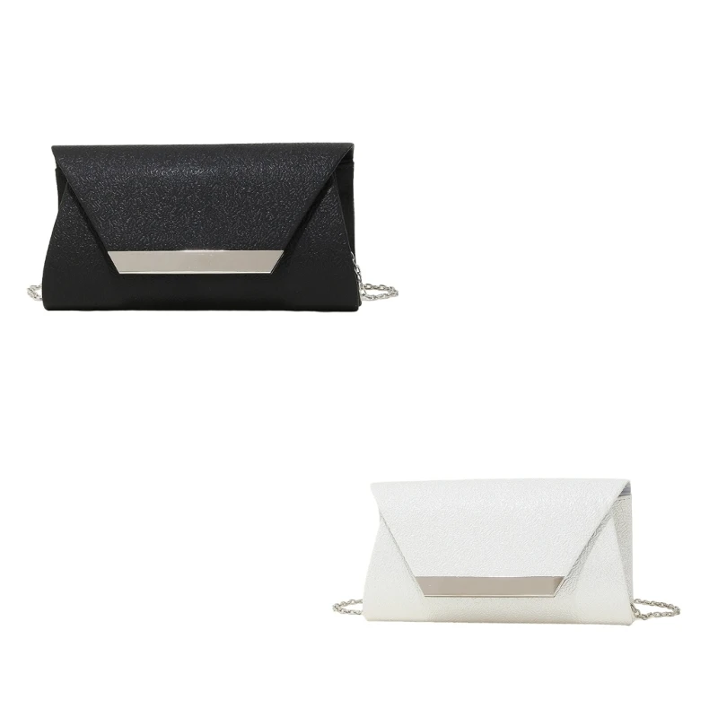 

E74B Quality PU Leather Flap Evening Purse Shoulder Bag with Chain Strap Suitable for Fashion Forward Women