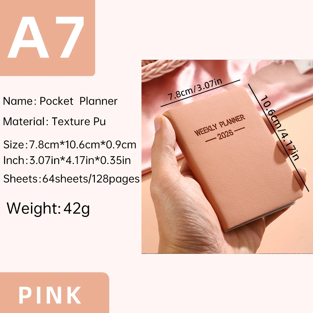 A7 Compact Morandi Color PU Cover Daily Planner - 2026 Edition