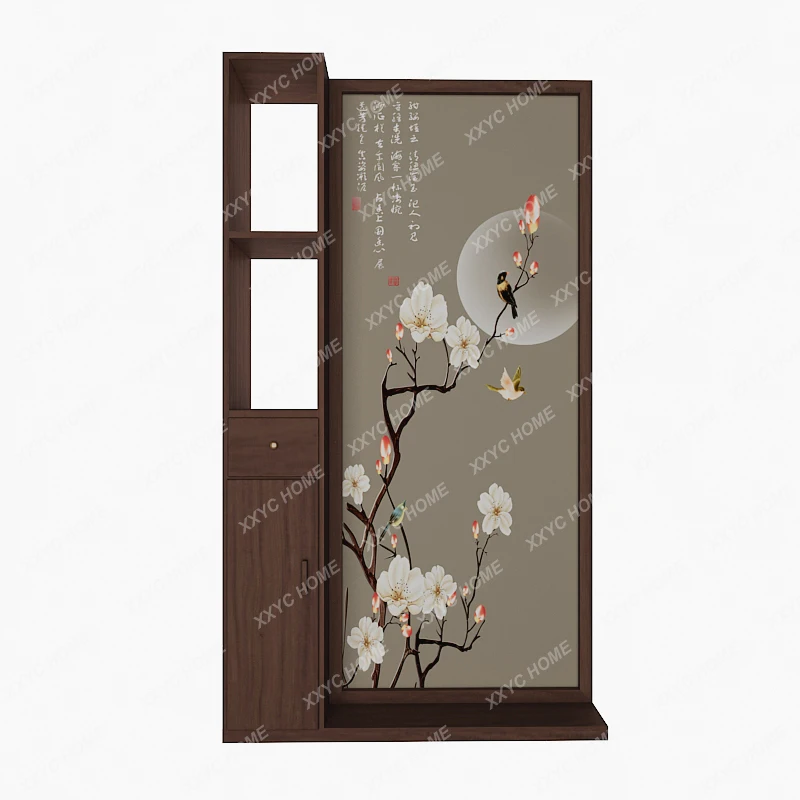 

New Chinese Style Screen Cabinet Partition Storage Rack Home Entrance Cabinet Living Room Bedroom Covering Modern Decorative