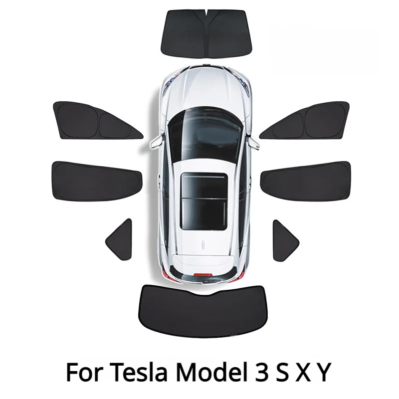 

Side Window Privacy Sunshade for Tesla Model 3 S X Y Front Rear Windshield Insulation Privacy Curtain Outdoor Whole Car Shading