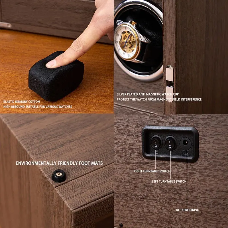 Automatic 2-Slot Watch Winder Box with Premium Wood Construction, Integrated Jewellery ... - SKU LAWW1141 - UGI Packaging