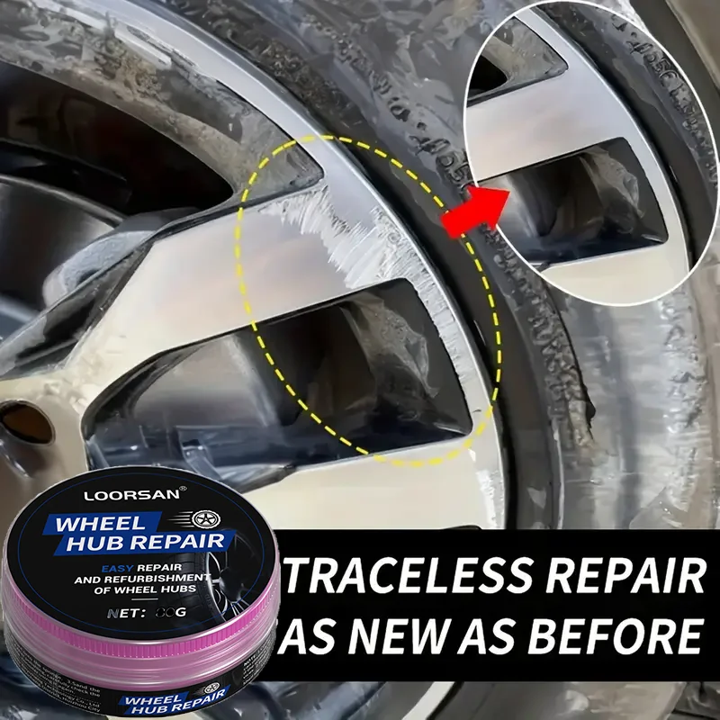 Wheel Repair Paste-Scratch-Free Alloy & Tire Restoration, No Residue Formula