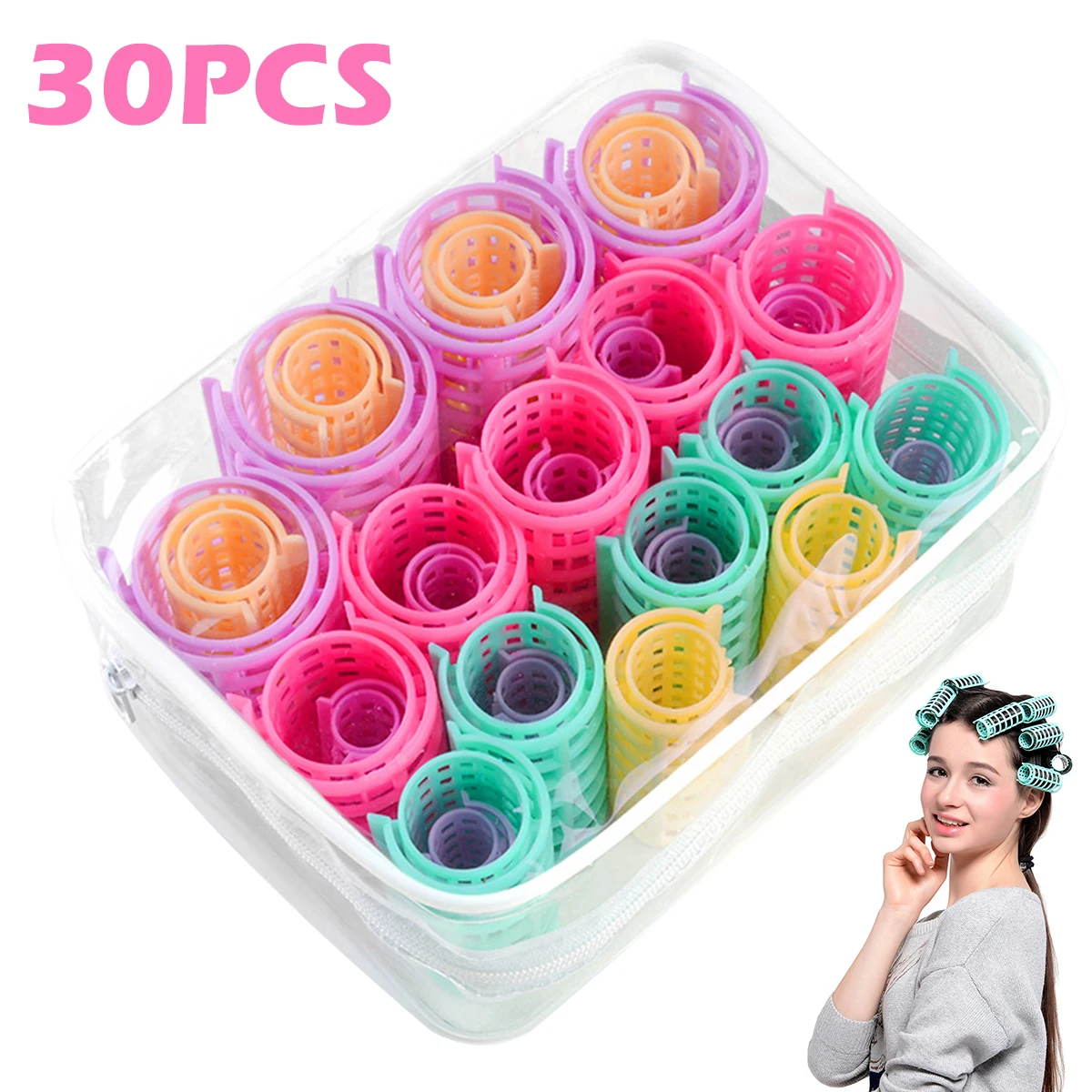 30Pcs-Hair-Roller-Sets-Self-Holding-Hairdressing-Curlers-DIY-Curly ...