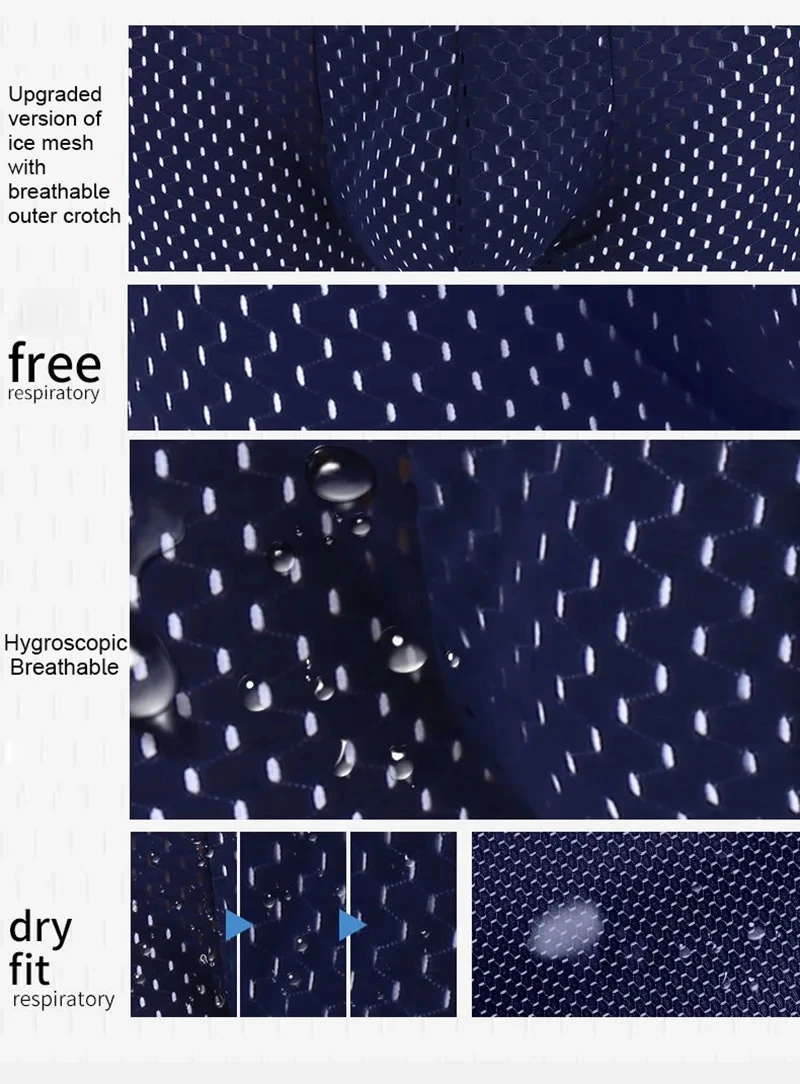 4pcs Men Underwear Boxer Shorts Men's Panties Boxers Ice Silk Mesh Male Underpants Sexy Set Breathable Boxershorts Large Size