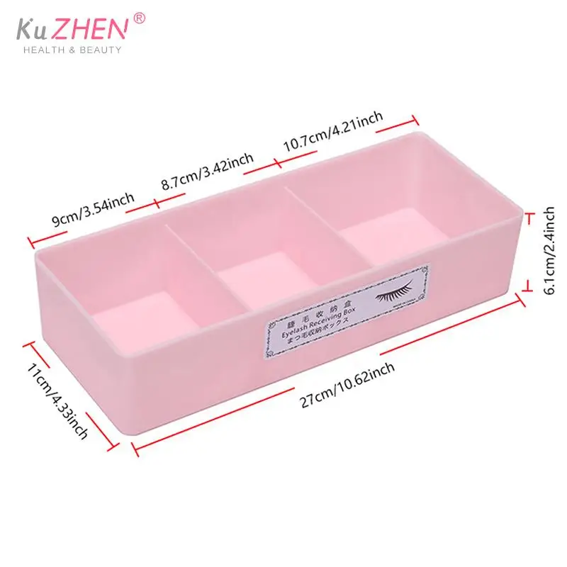 1/4Grids Portable Eyelash Display Case Eyelash Extensions Tools Holder Stand Plastic Empty Eyelash Storage Box Eyelash Organizer