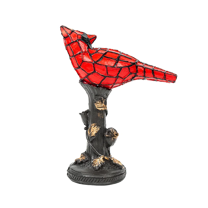 Resina Uccello Luce Notturna Cardinale Lampada Da Scrivania In Vetro Colorato Statua Di Uccello Tavolo Luminoso Decorazioni Per La Casa Ornamento Per 