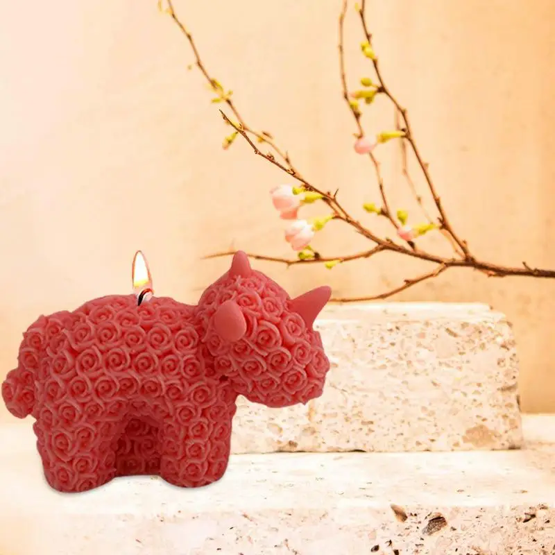 3D 곰 몰드 실리콘 귀여운 3D 곰 향 캔들 몰드, 엠보싱 꽃 곰 수지 동물 실리콘 몰드, DIY 음료 얼음