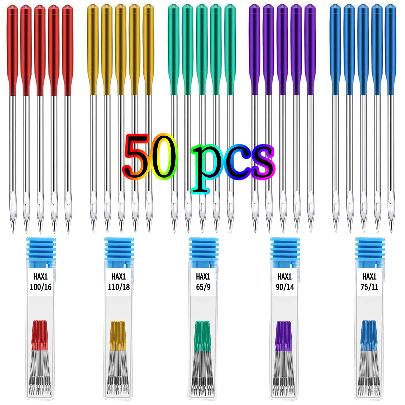 50PcsAntiJumpingSewingMachineNeedleStretchFabricNeedlesFor