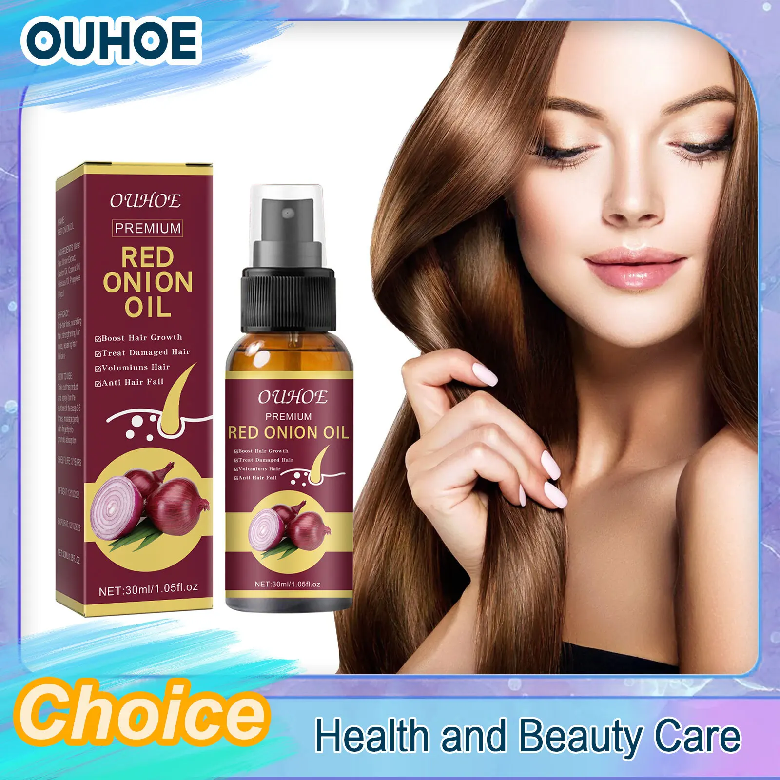 Hair Growth Serum Hair Growth Spray Hair Growth Serum Spray Prevent Hair Loss Scalp Treatment Improve Alopecia Strengthening Anti Dry Frizz Red Onion Essential Oil