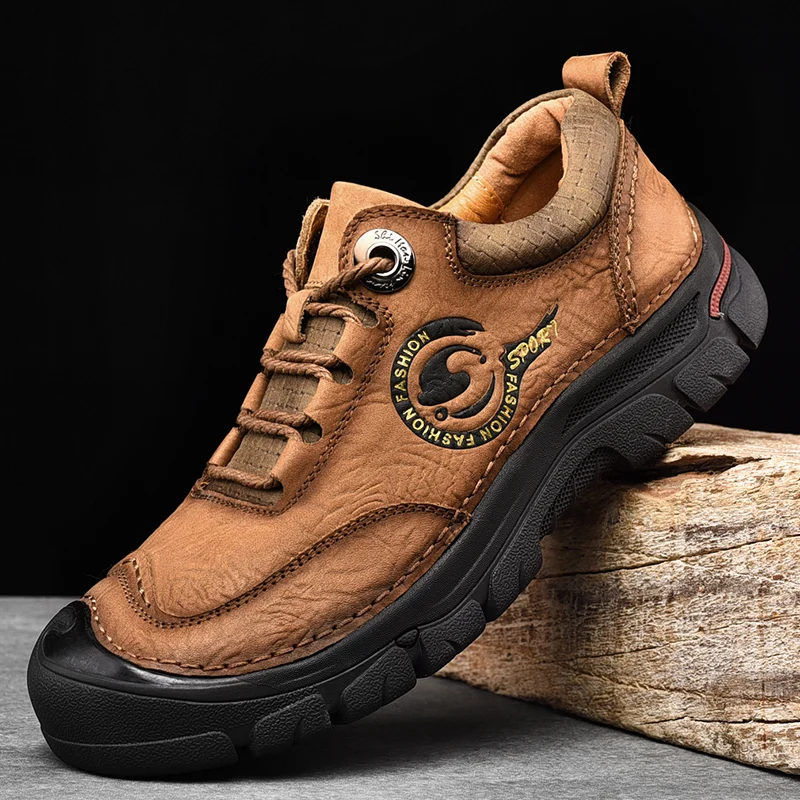 

New High Quality Hiking Shoes Men 2022 Outdoor Walking Men's Leather Sneakers for Tourism and Travel Hike Trekking Sneakers Men