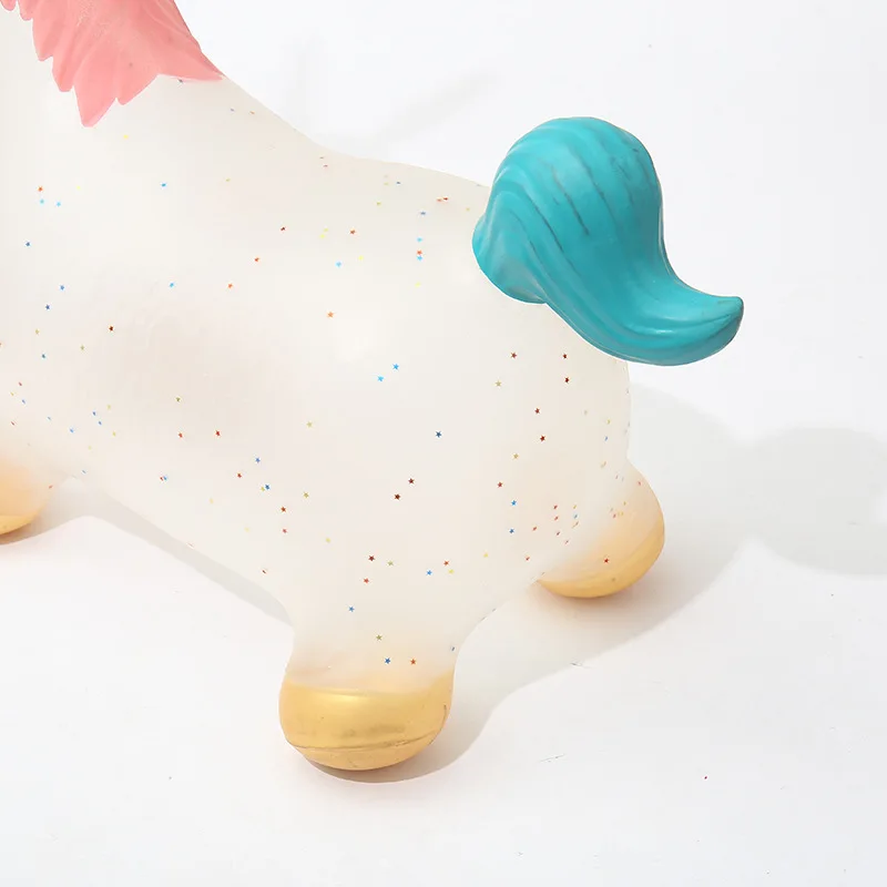 Doki Toy 55cm Baby Jumping Horse Inflatable Ride on Animal Toys Children Cute Unicorn Bouncy Sports Games Toys for Kids