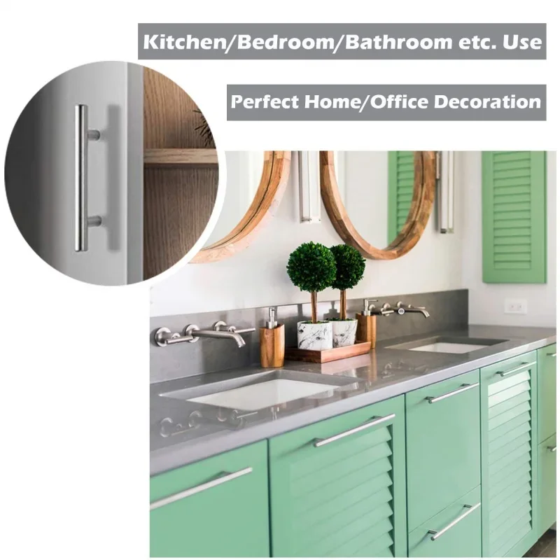 Stainless Steel Cabinet Pulls 6PCS With Screws Kitchen Drawer Handles